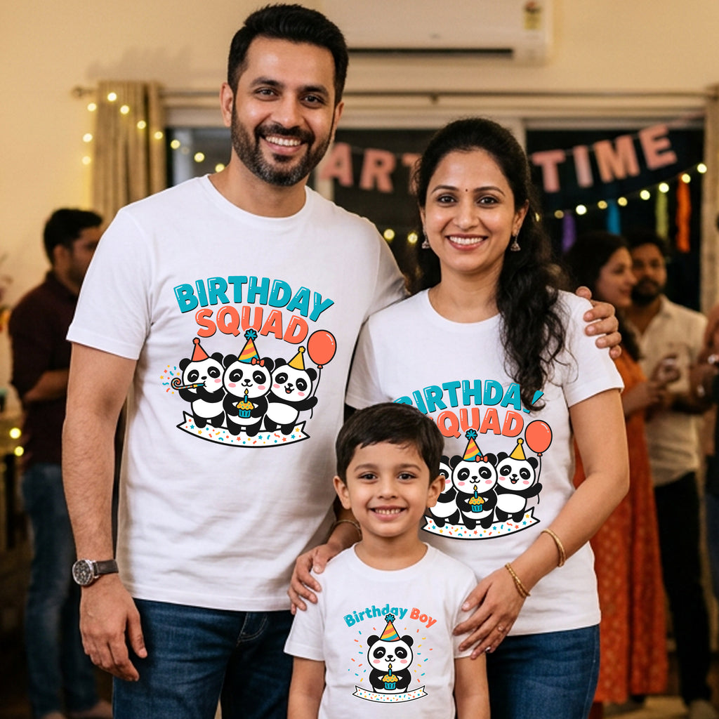 Birthday Squad Birthday Boy Panda theme t-shirts