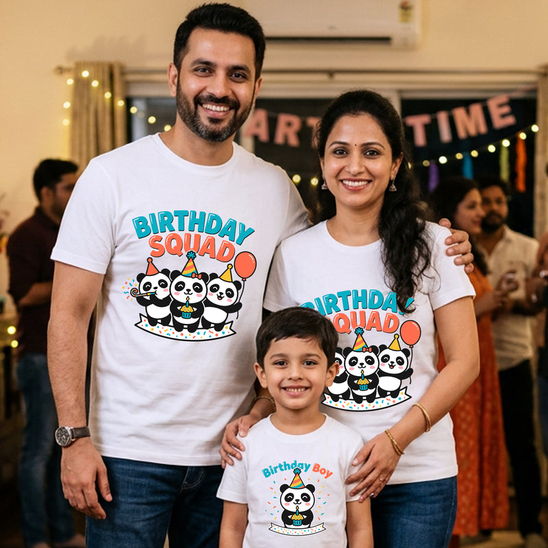 Birthday Squad Birthday Boy Panda theme t-shirts