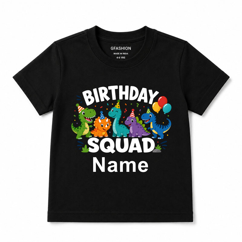 Personalized Birthday Squad Dinosaur T-Shirt