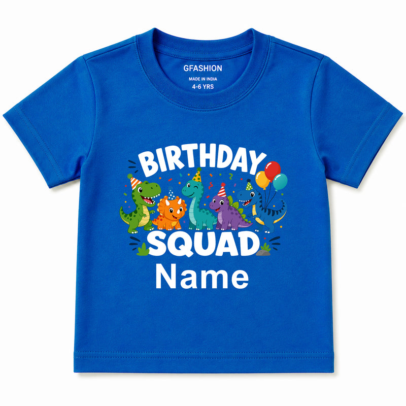 Personalized Birthday Squad Dinosaur T-Shirt