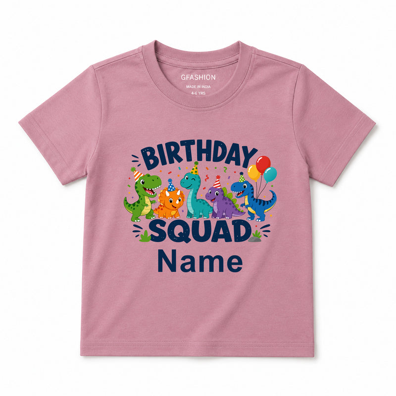 Personalized Birthday Squad Dinosaur T-Shirt