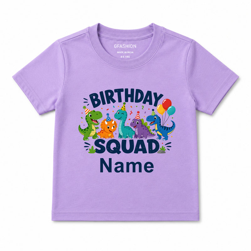 Personalized Birthday Squad Dinosaur T-Shirt