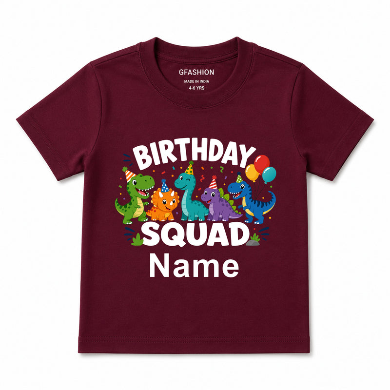 Personalized Birthday Squad Dinosaur T-Shirt
