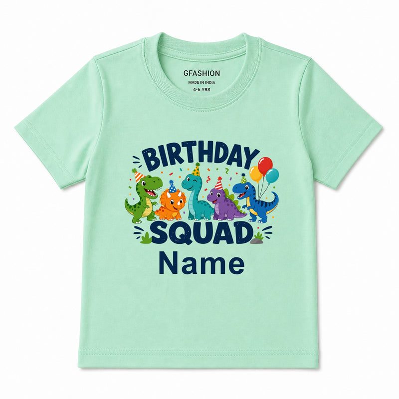 Personalized Birthday Squad Dinosaur T-Shirt