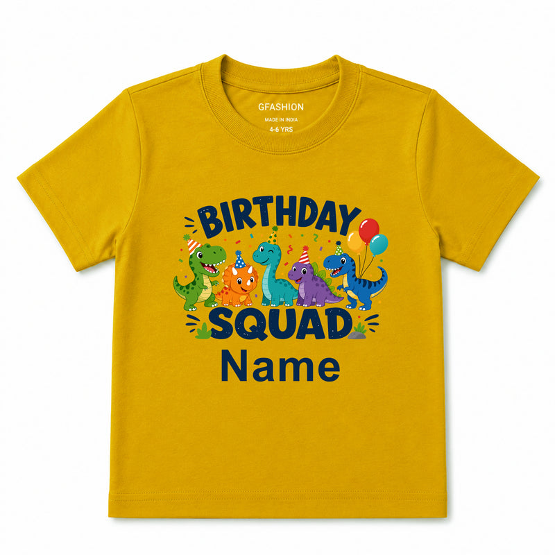 Personalized Birthday Squad Dinosaur T-Shirt
