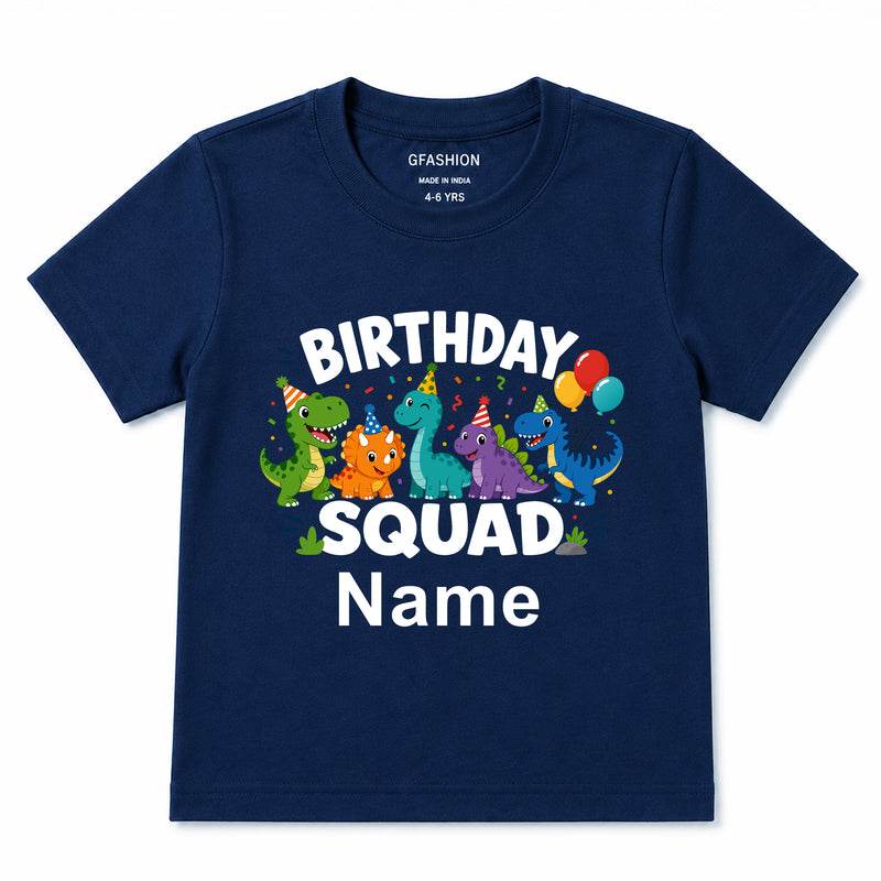 Personalized Birthday Squad Dinosaur T-Shirt