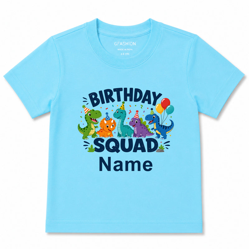 Personalized Birthday Squad Dinosaur T-Shirt