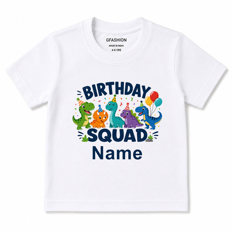 Personalized Birthday Squad Dinosaur T-Shirt