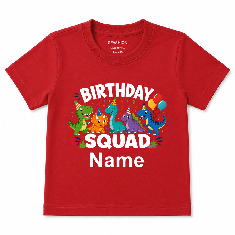 Personalized Birthday Squad Dinosaur T-Shirt