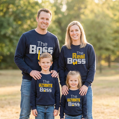 The Boss, The Real Boss, The Ultimate Boss Family Sweatshirt