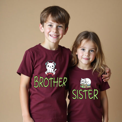 Sister and Brother Cute Cartoon