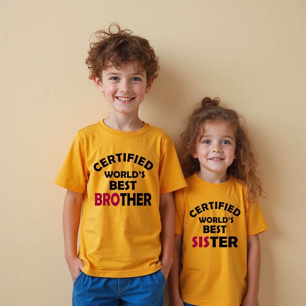 Certified World's Best Brother and Sister T-shirts