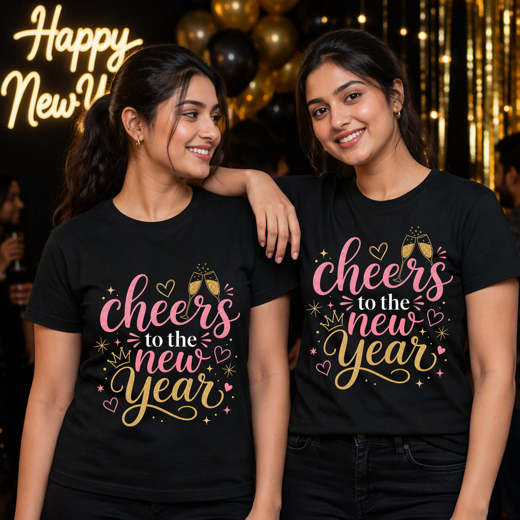 Cheers to the New Year Women's Black T-Shirt