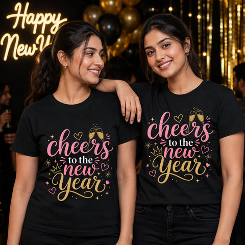 Cheers to the New Year Women's Black T-Shirt
