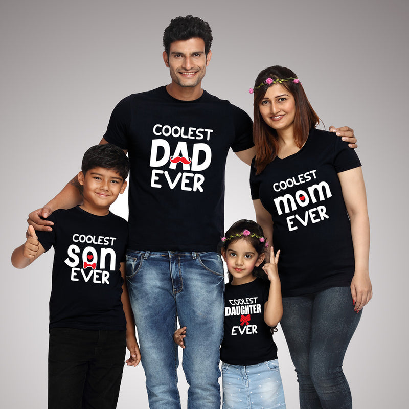 Coolest Dad mom son and daughter family tshirts set of 3,4,5