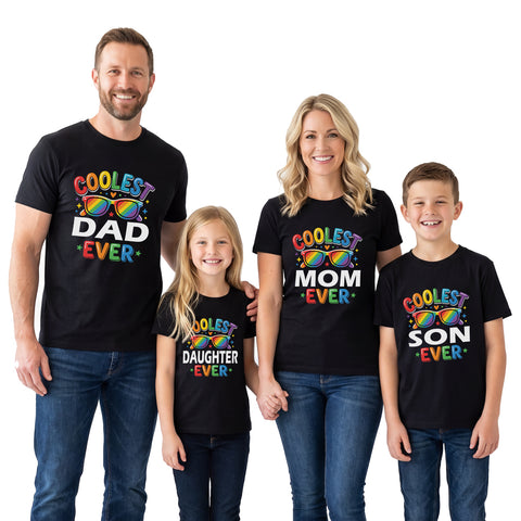 Coolest Dad mom son and daughter family tshirts set of 3,4,5