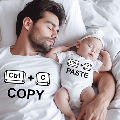 copy paste dad and baby t shirt and romper combo