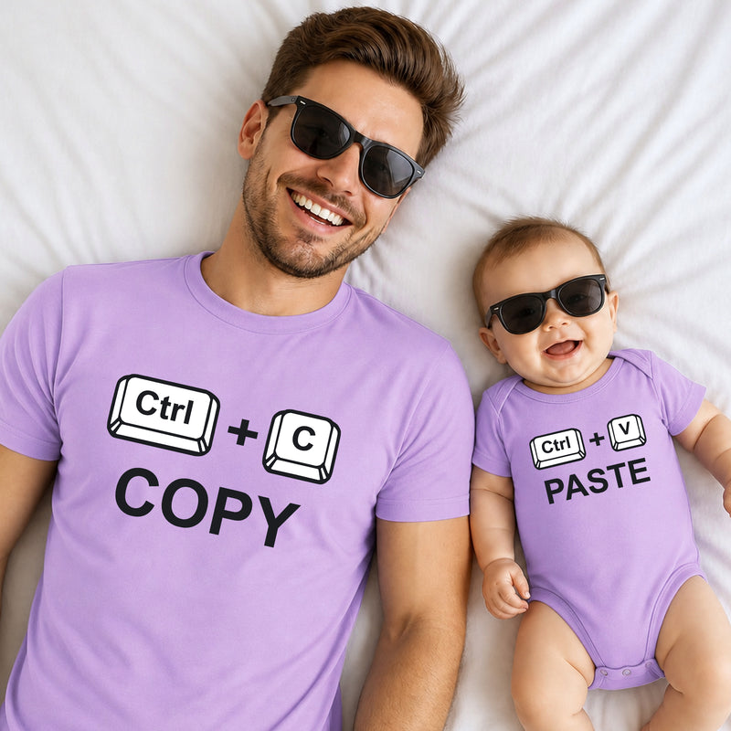 copy paste dad and baby t shirt and romper combo