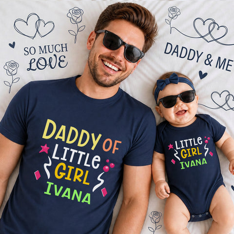Personalized Daddy of a Little Girl Matching Shirts