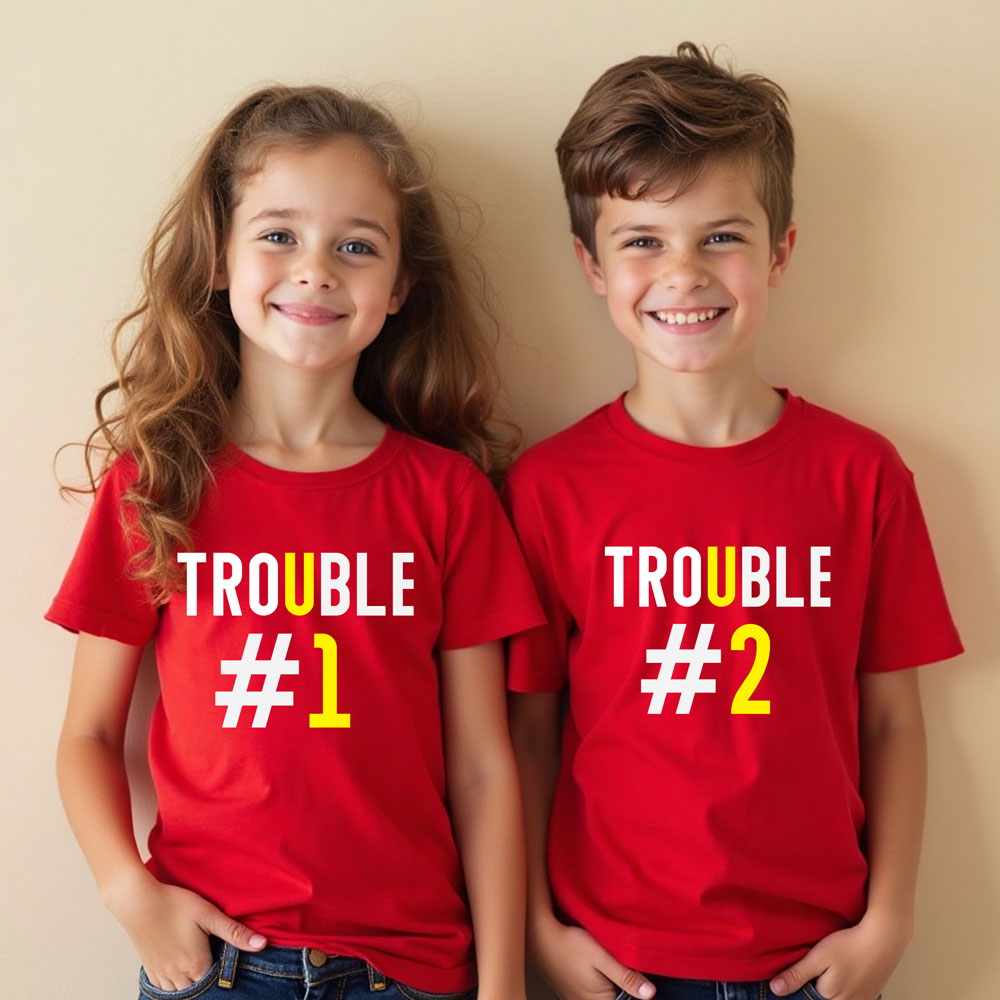 Double Trouble siblings tees