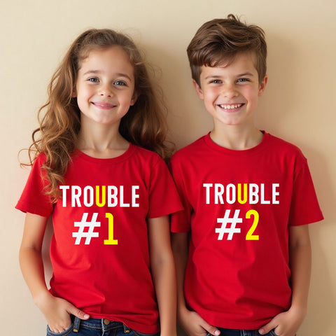 Double Trouble siblings tees