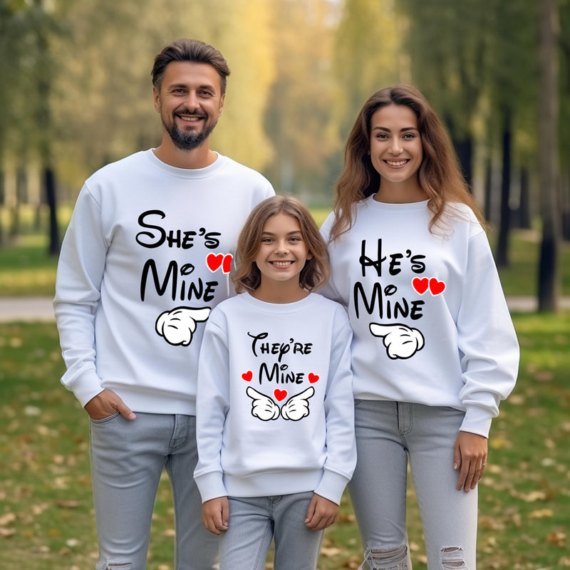 Sweatshirt for He's Mine, She's Mine and They're Mine Family