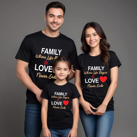 family love never ends family tshirts