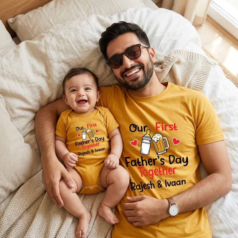 father's day dad and baby combo name customize