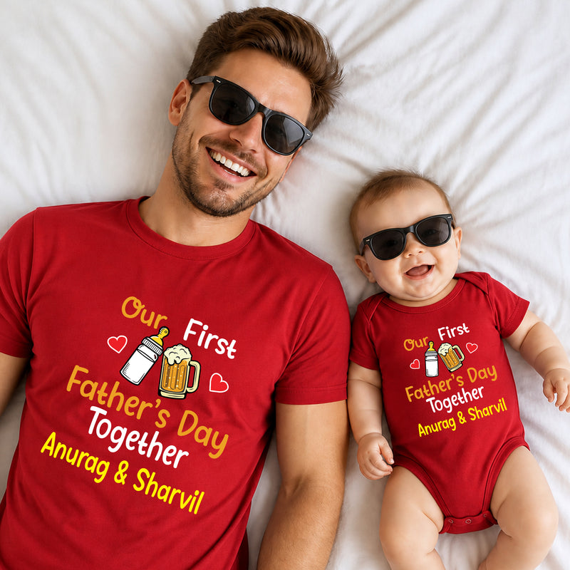 father's day dad and baby combo name customize