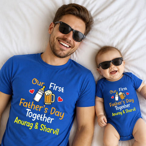 father's day dad and baby combo name customize