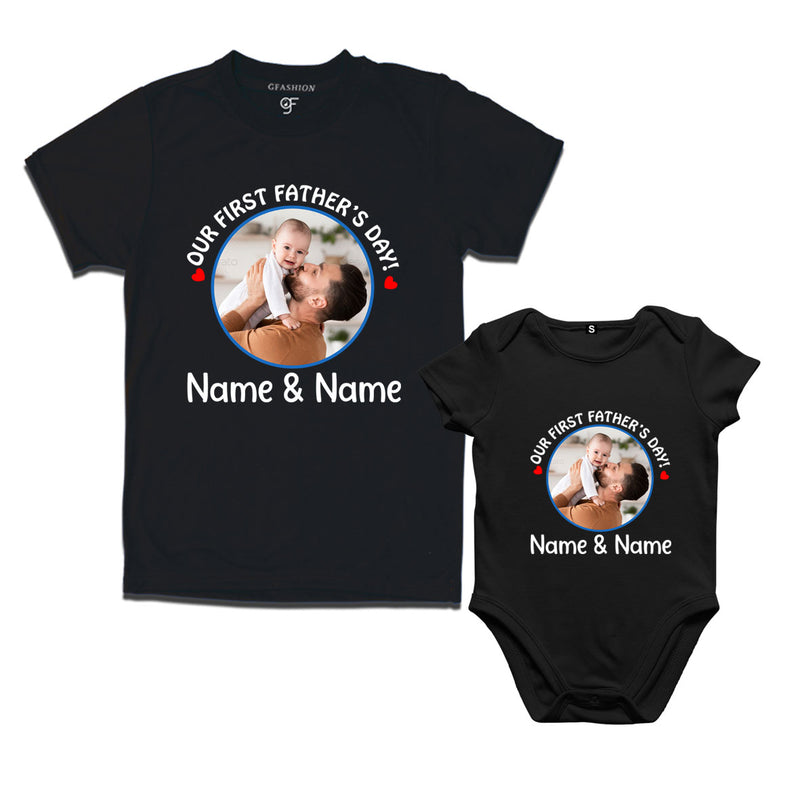 father's day t-shirts customize photo combo set