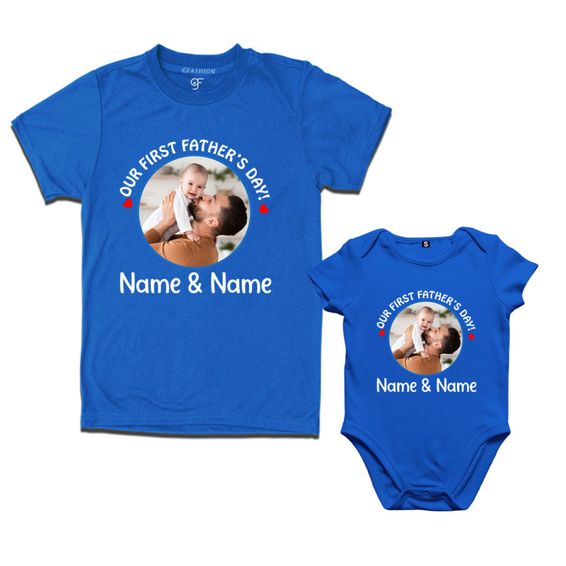 father's day t-shirts customize photo combo set