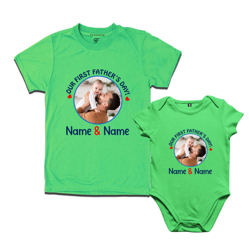 father's day t-shirts customize photo combo set