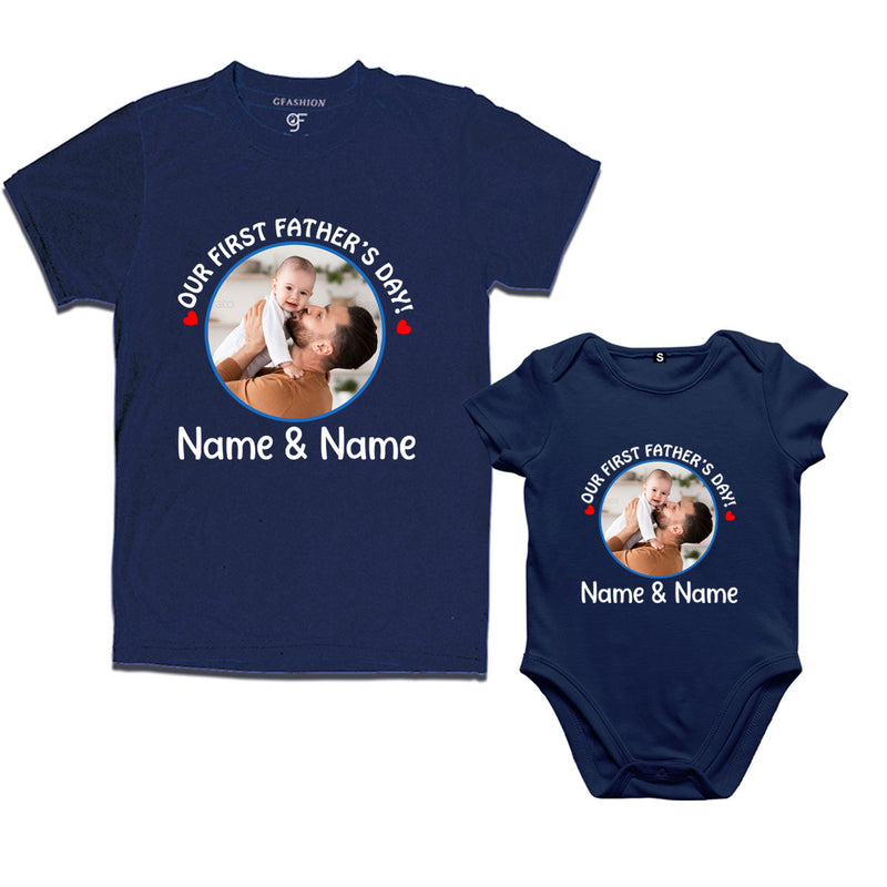 father's day t-shirts customize photo combo set