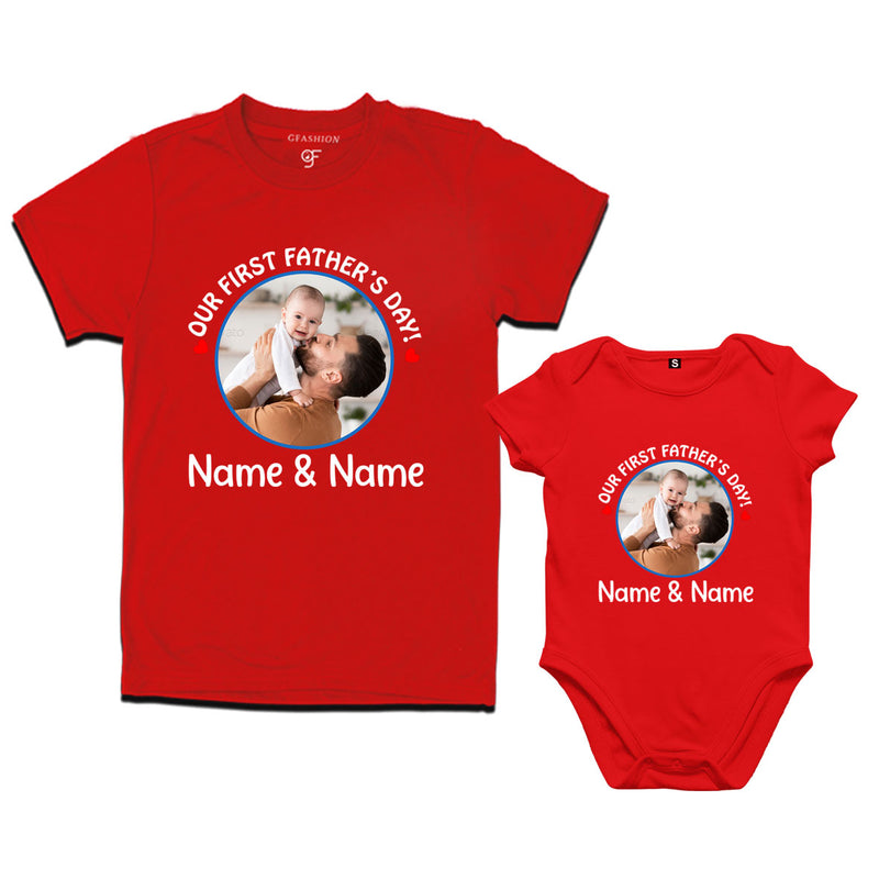 father's day t-shirts customize photo combo set