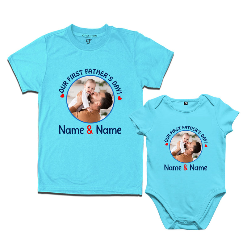 father's day t-shirts customize photo combo set