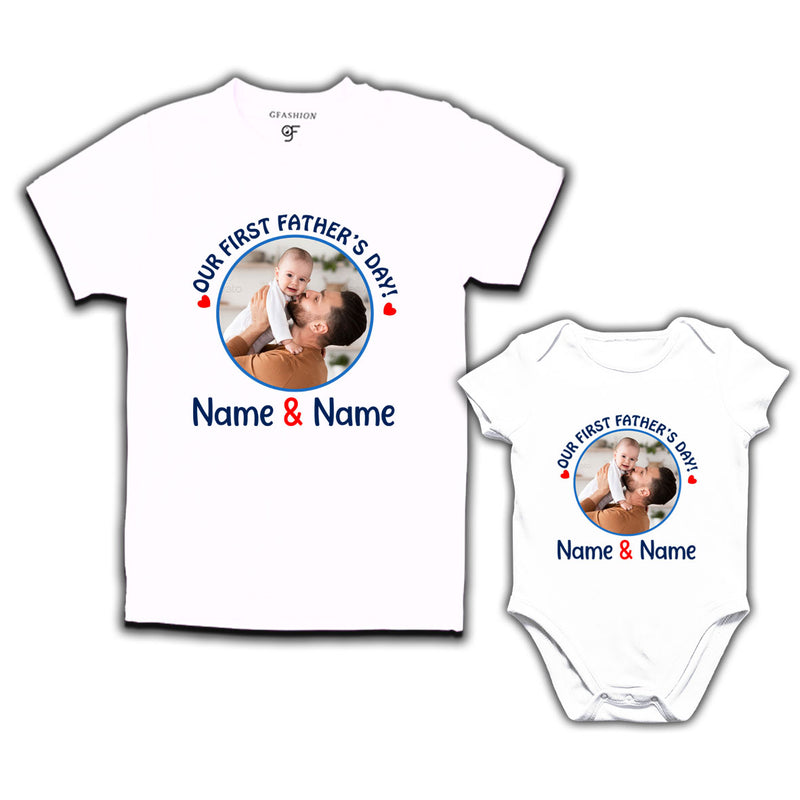 father's day t-shirts customize photo combo set