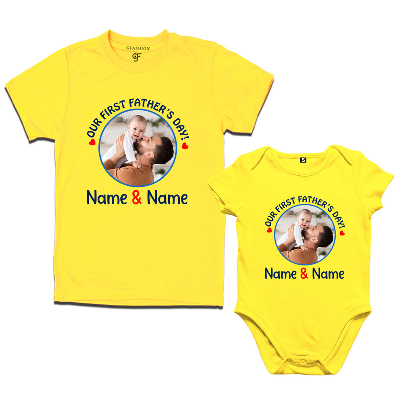 father's day t-shirts customize photo combo set