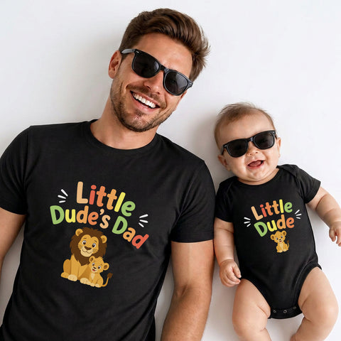 Dad's little dude little dude's dad tshirts combo