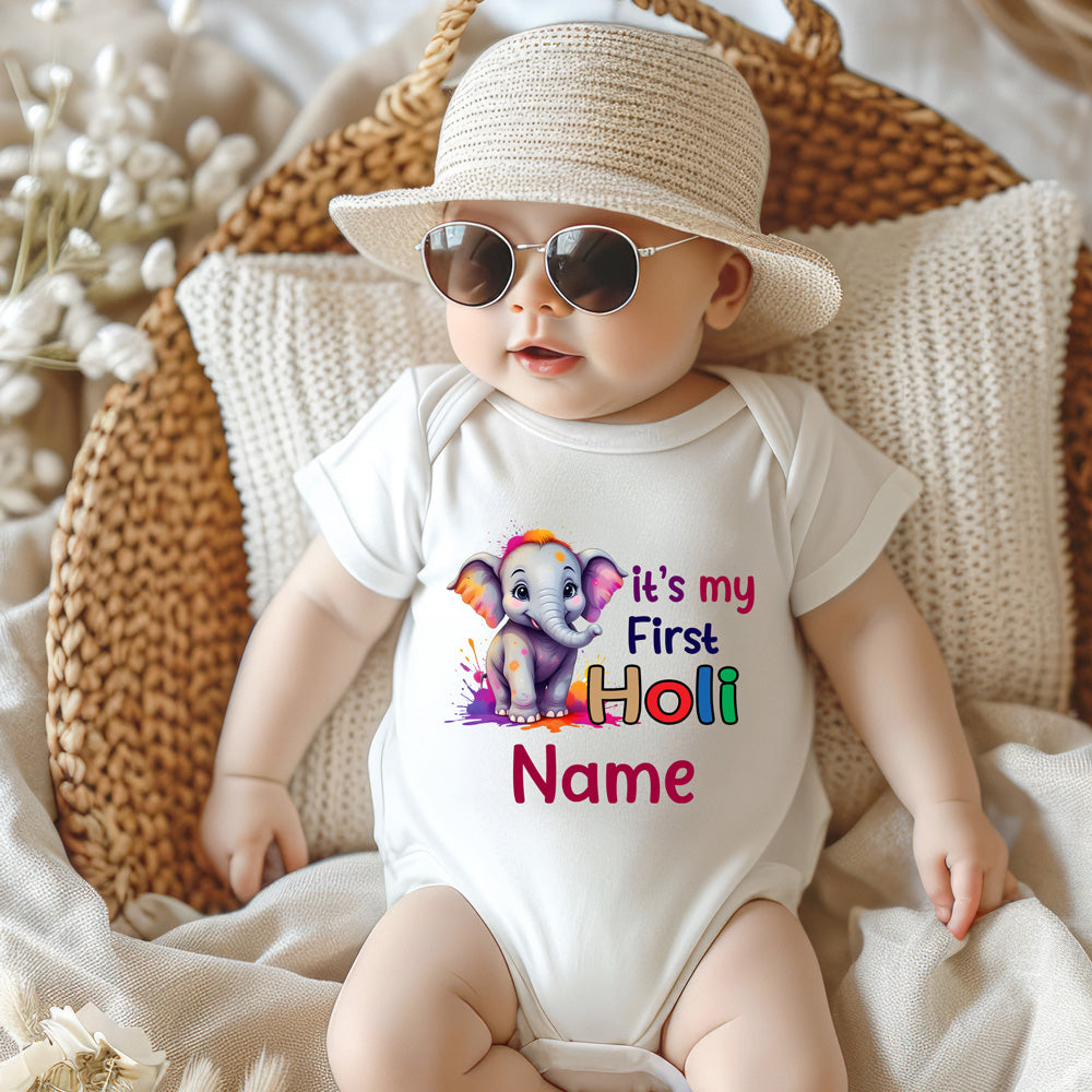 First Holi Name customized rompers/bodysuit/onesie