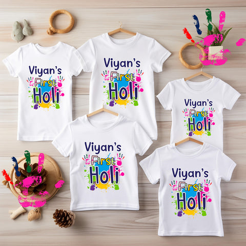baby's first Holi with personalized name