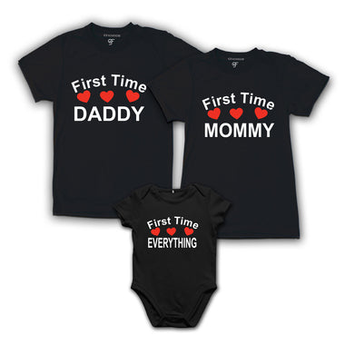 First time daddy mommy first time everything family t-shirts