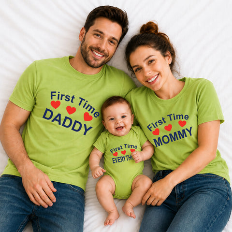 First Time Daddy, Mommy & Baby Matching Family T-Shirts