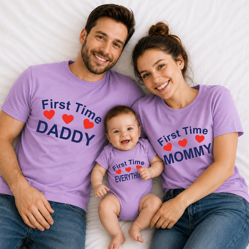 First Time Daddy, Mommy & Baby Matching Family T-Shirts