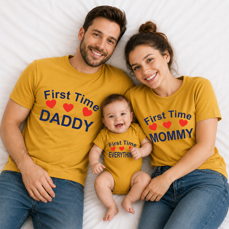 First Time Daddy, Mommy & Baby Matching Family T-Shirts