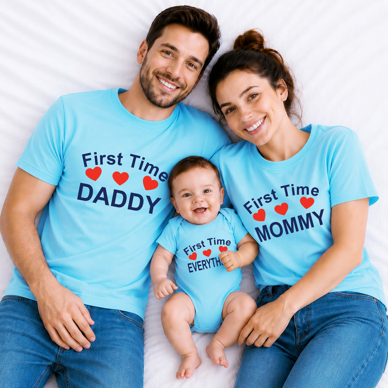 First Time Daddy, Mommy & Baby Matching Family T-Shirts
