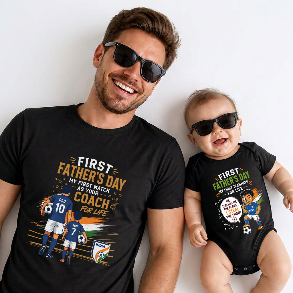First Father’s Day Matching Shirt Set | Football Coach & Teammate Outfits