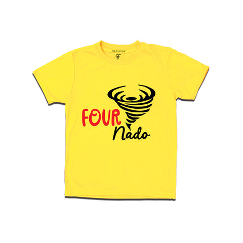 Fournado 4th birthday t-shirts for boys and girls