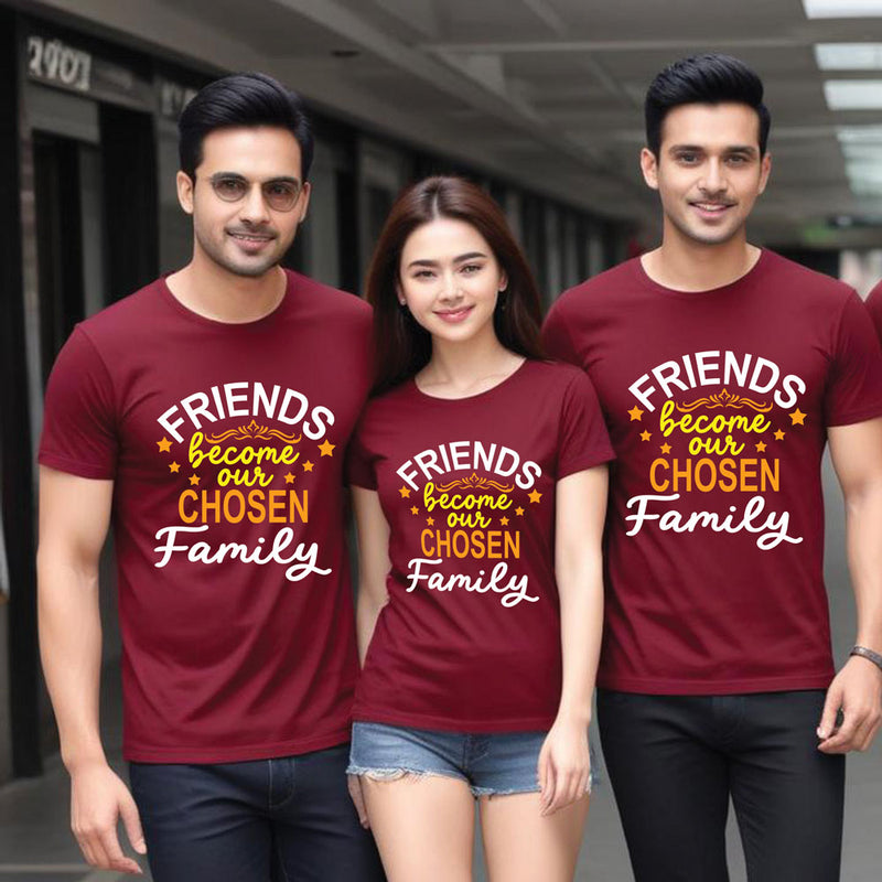 friends become our chosen family group tees