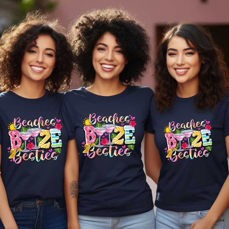 Beach Booze Besties Girls Trip T-shirts